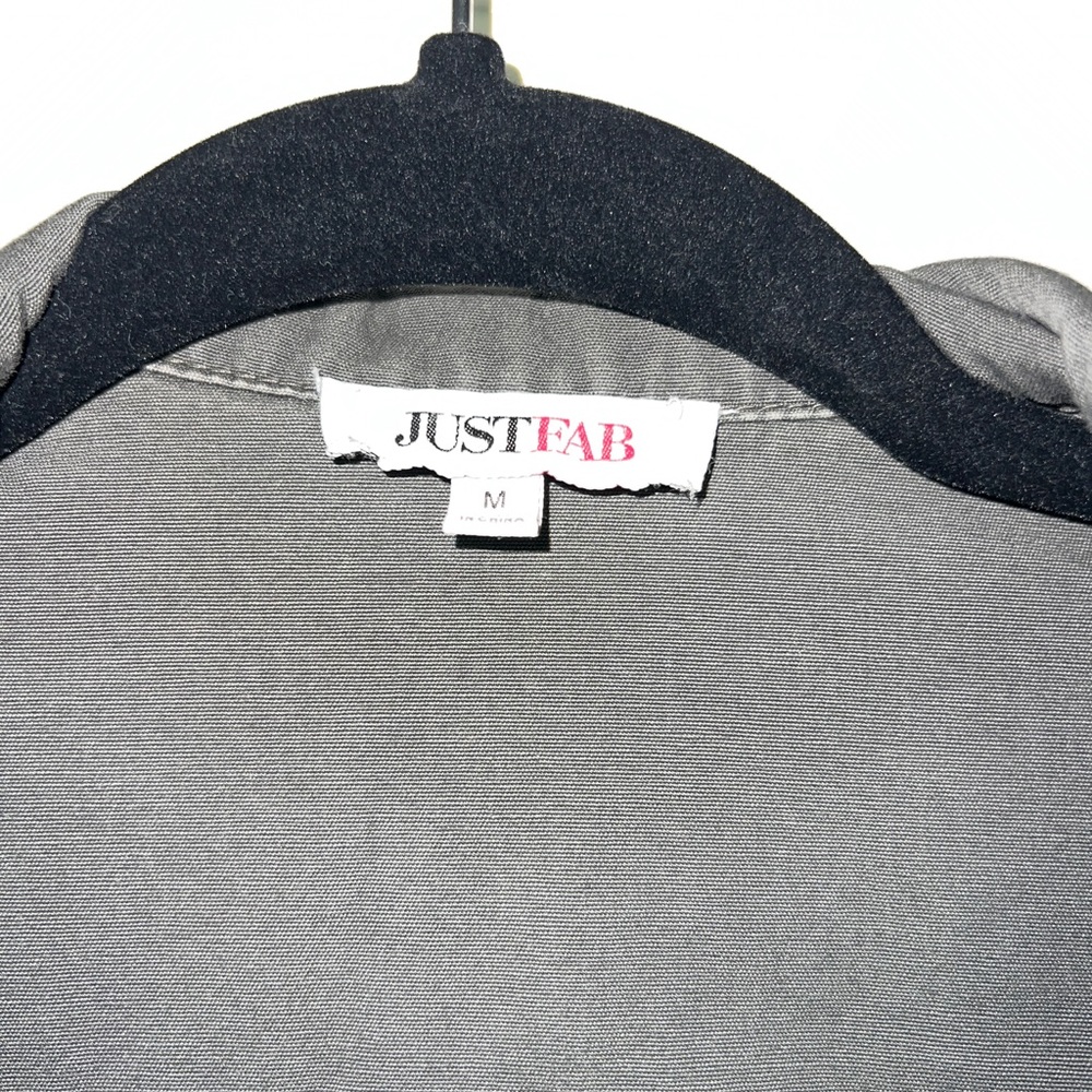 Justfab Grey Utility Jacket With Snaps Size M - image 2